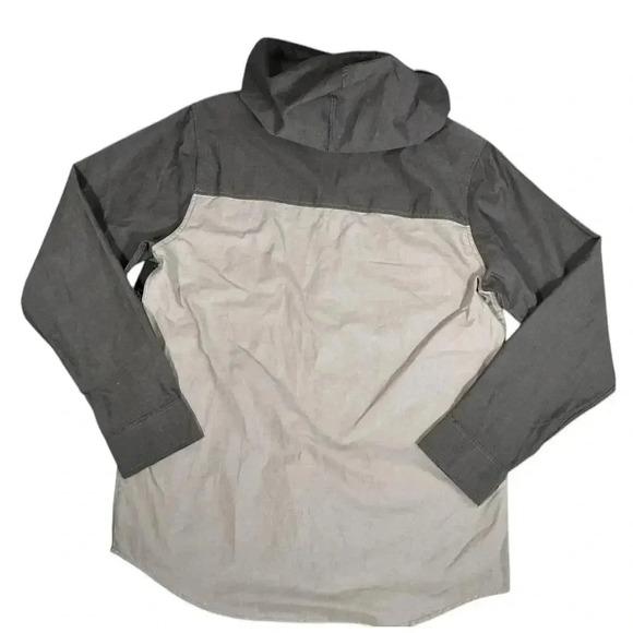 DRAVUS Brand Patterned Hoodie NWT Size Large Gray Button Down Long Sleeve - Picture 8 of 8